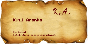 Kuti Aranka névjegykártya