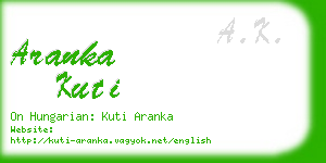 aranka kuti business card